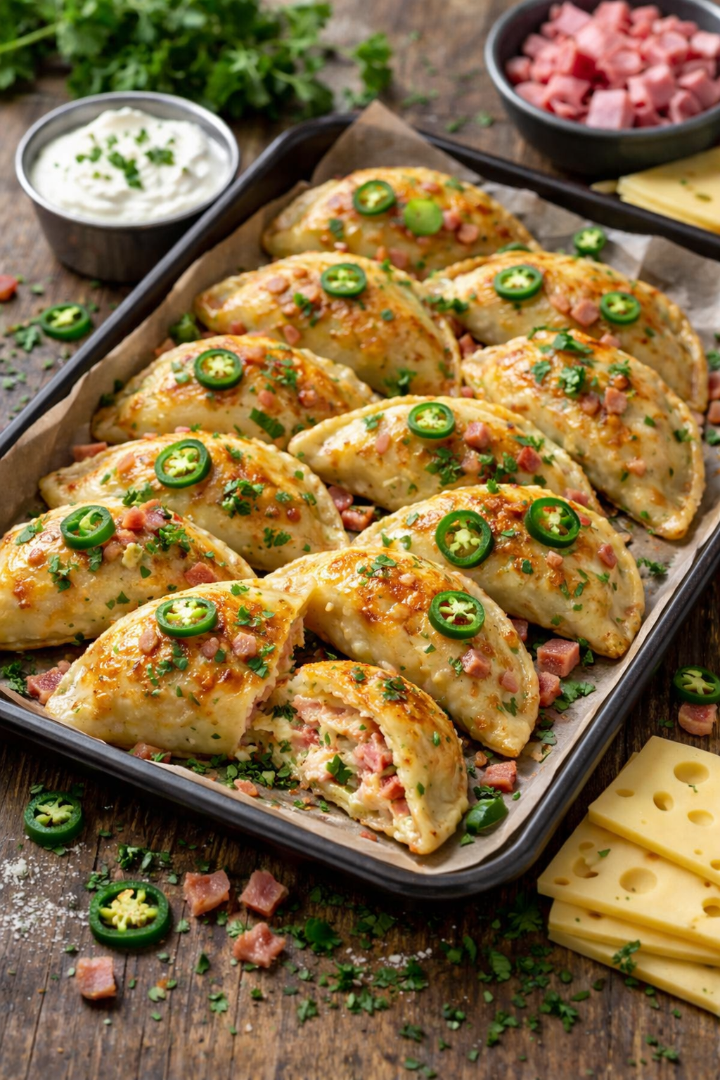 Ham, Cheese & Jalepeno Pierogi